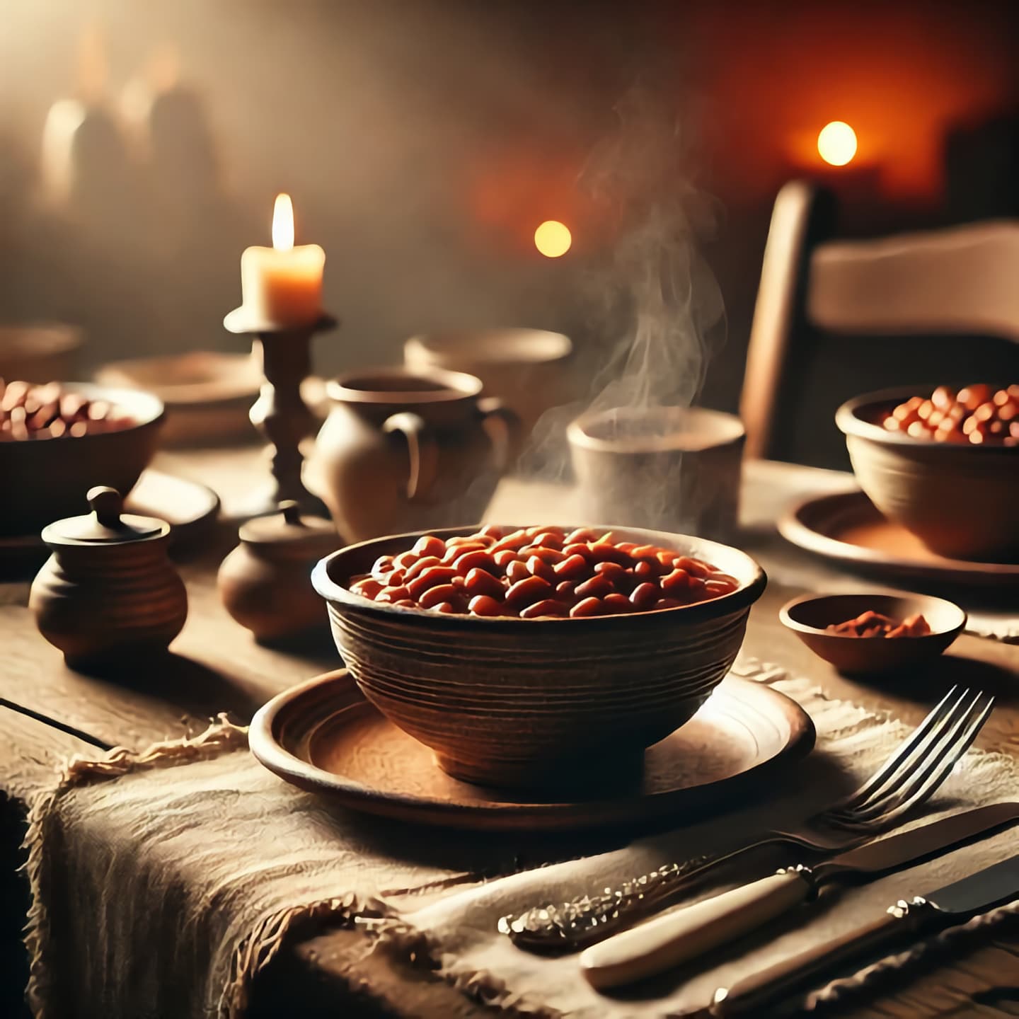 Plates of beans
